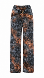 Pantaloni animalier con stella marina dorata