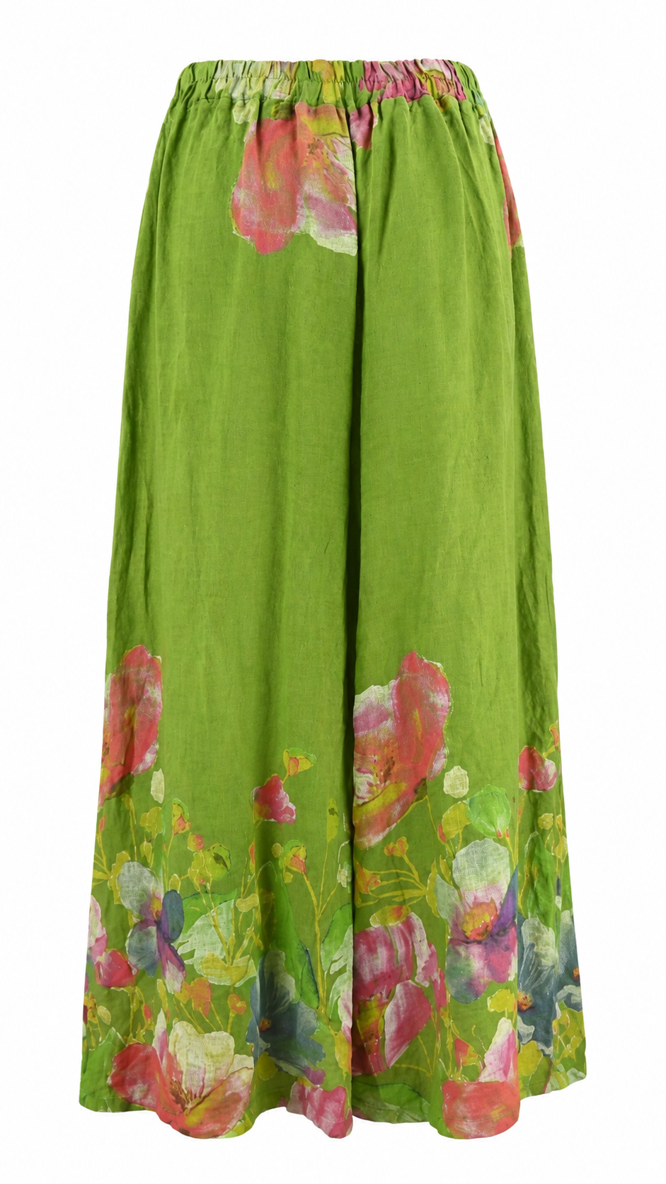 Pantalone a palazzo floreale in lino