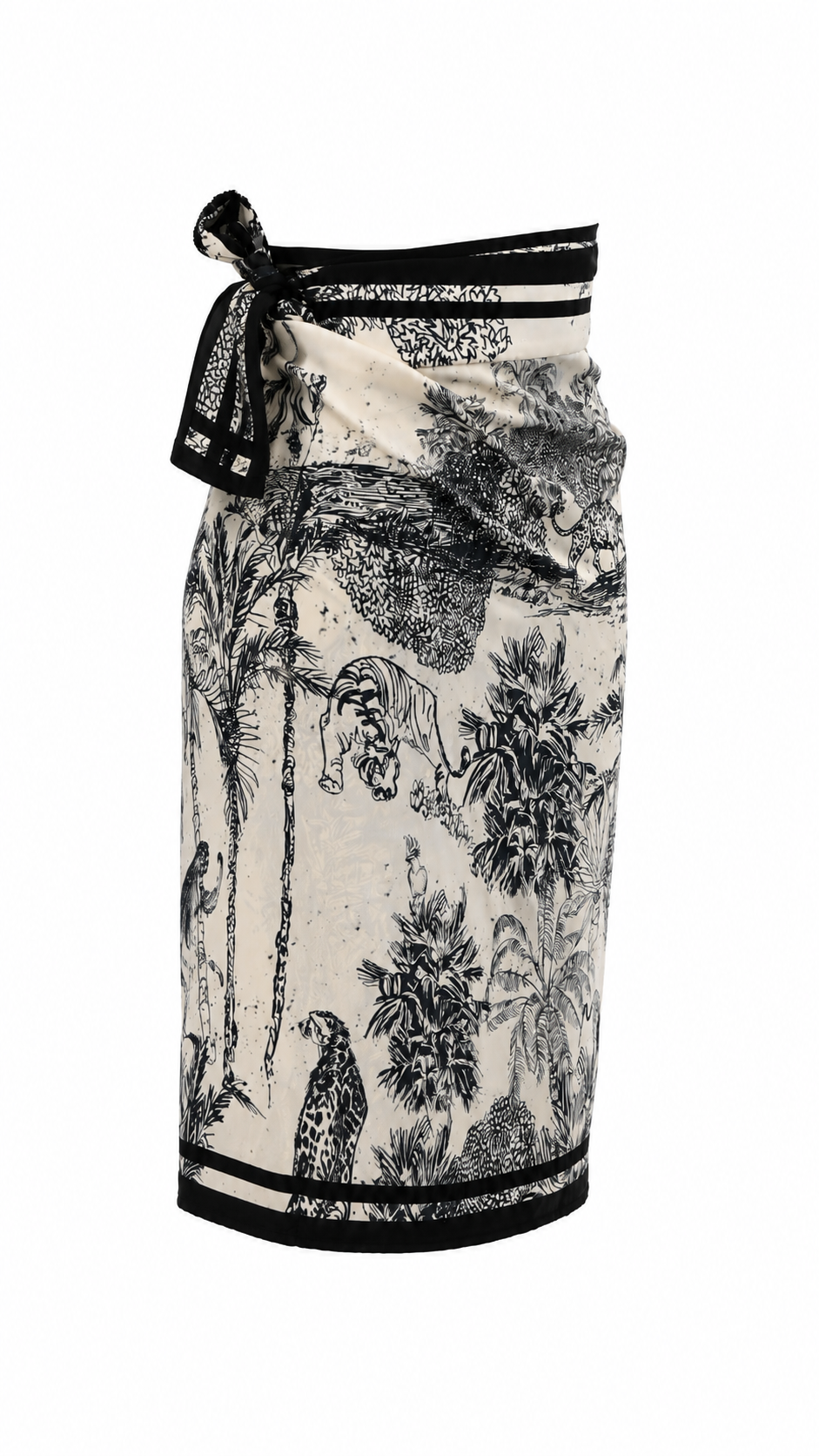 Pareo lungo con stampa tropicale