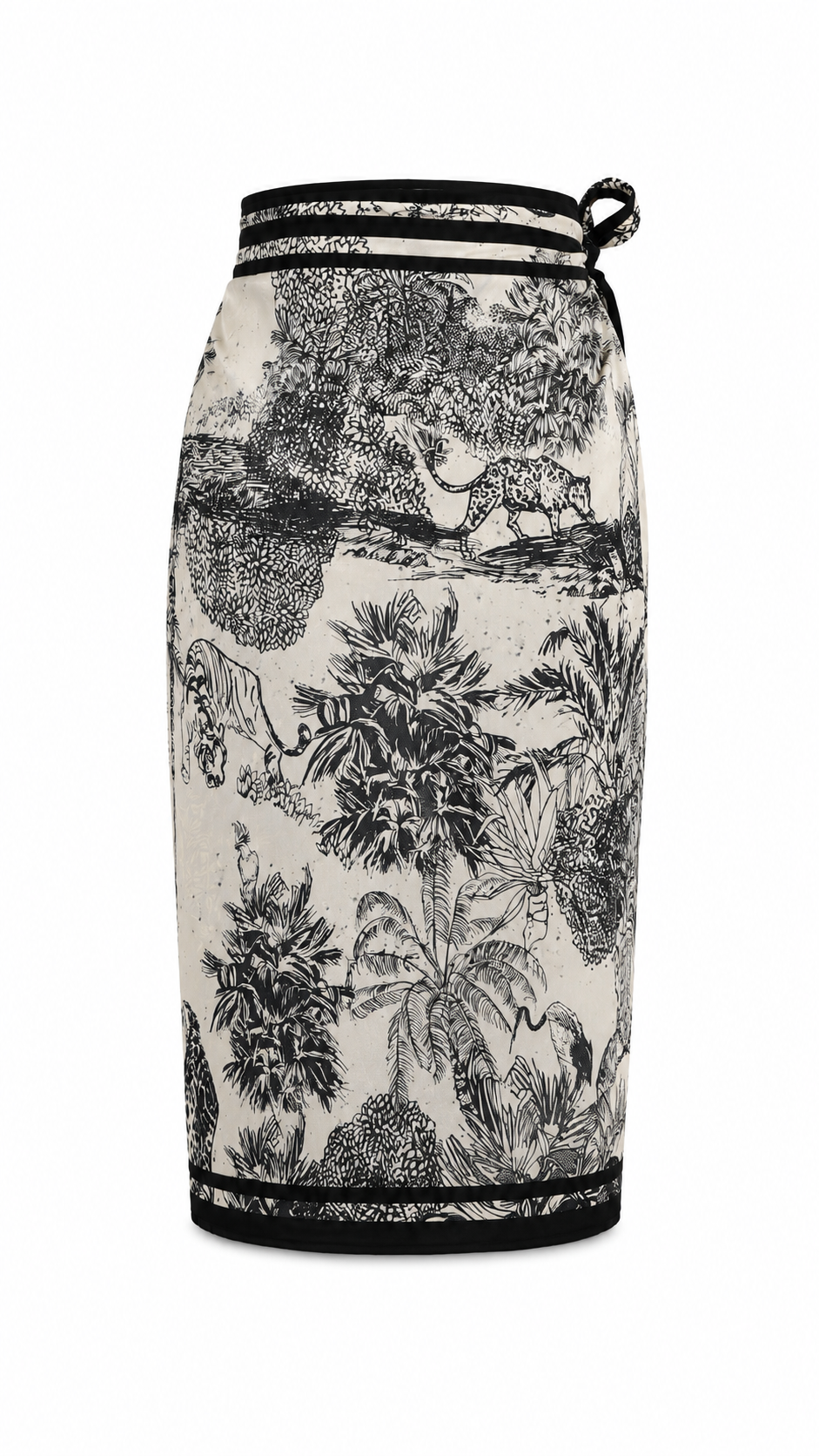 Pareo lungo con stampa tropicale