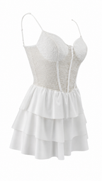 Strapless short dress with tiered skirt