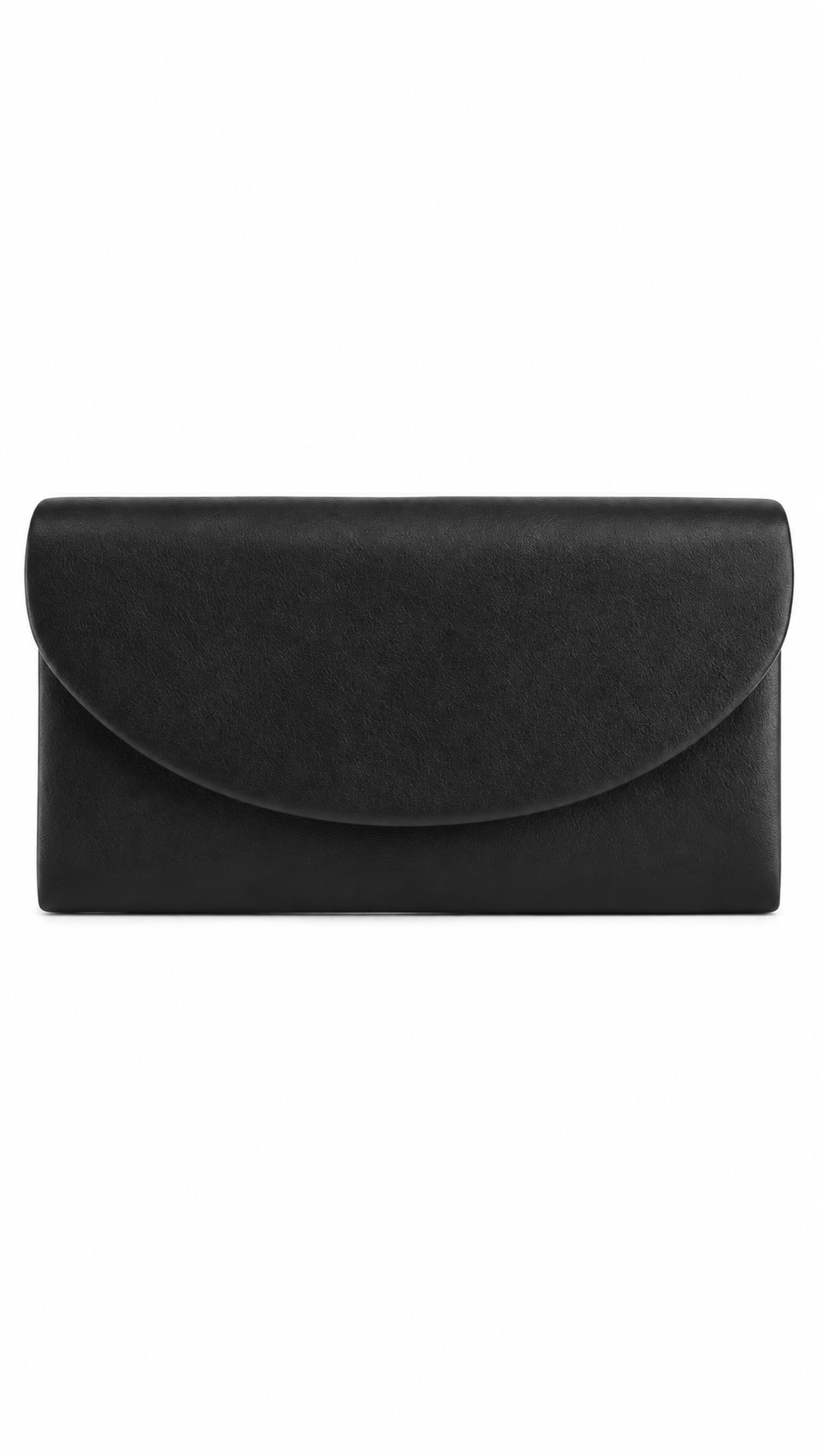 Pochette elegante con patta arrotondata effetto pelle
