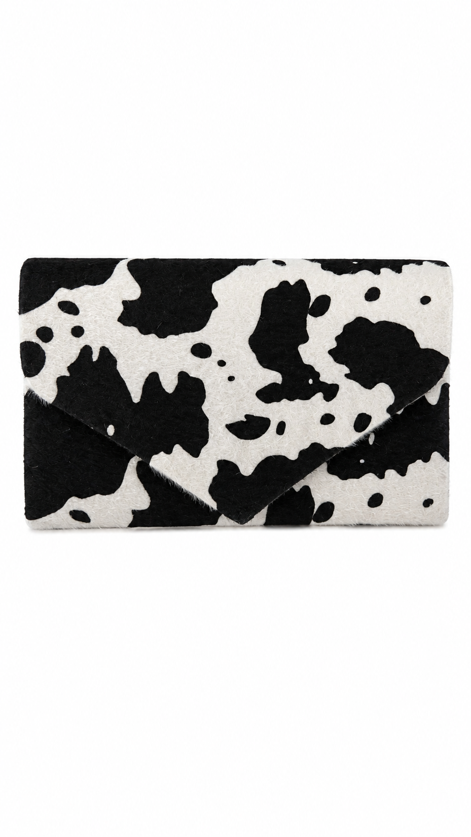 Pochette animalier effetto cavallino con stampa muccata