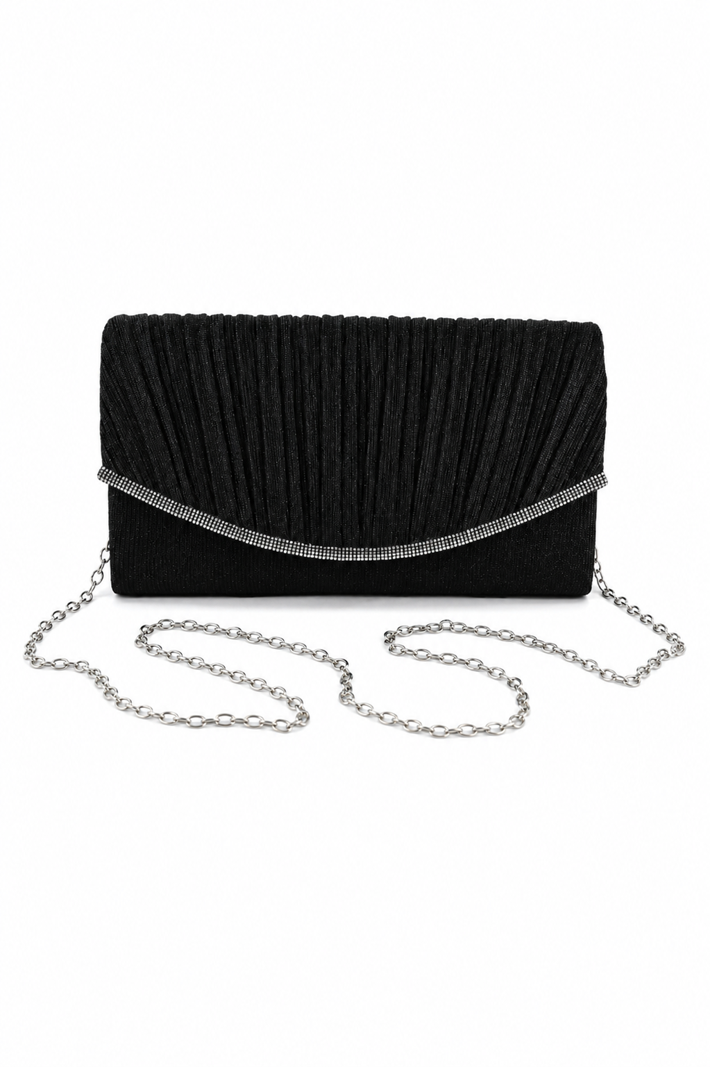 Pochette elegante plissettata lurex