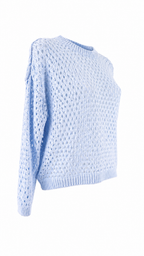 Pullover traforato a rete con girocollo