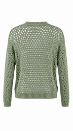 Pullover traforato a rete con girocollo