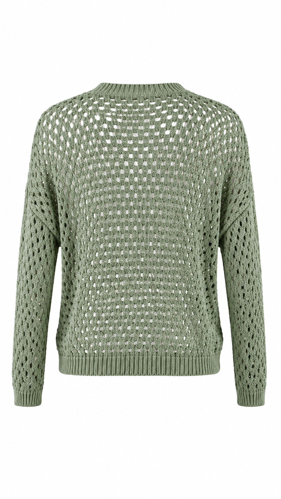 Pullover traforato a rete con girocollo