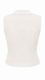 Gilet top con zip e bottoni dorati