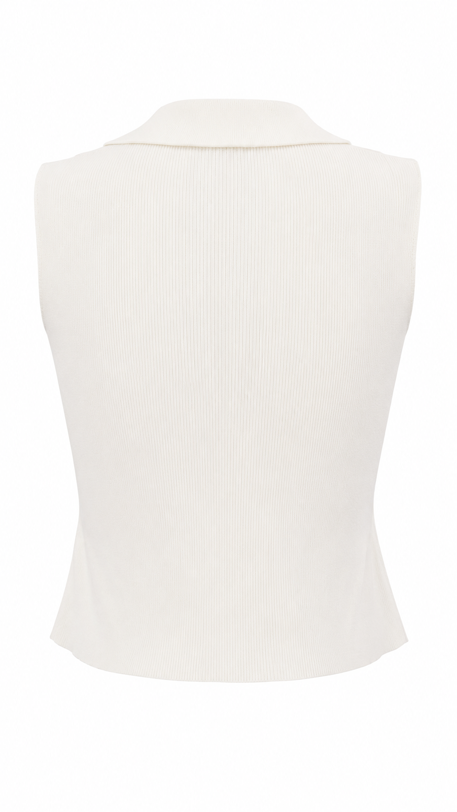 Gilet top con zip e bottoni dorati