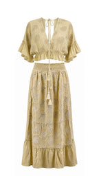 Strapless short dress with tiered skirt