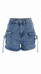 Pantaloncini cargo in denim