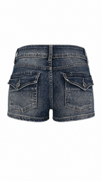 Shorts denim effetto stone washed