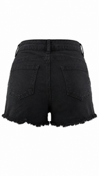 Pantaloncini in denim con fondo sfragiato