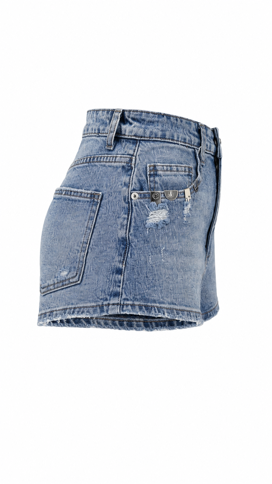 Pantaloncini in denim con dettagli metallici