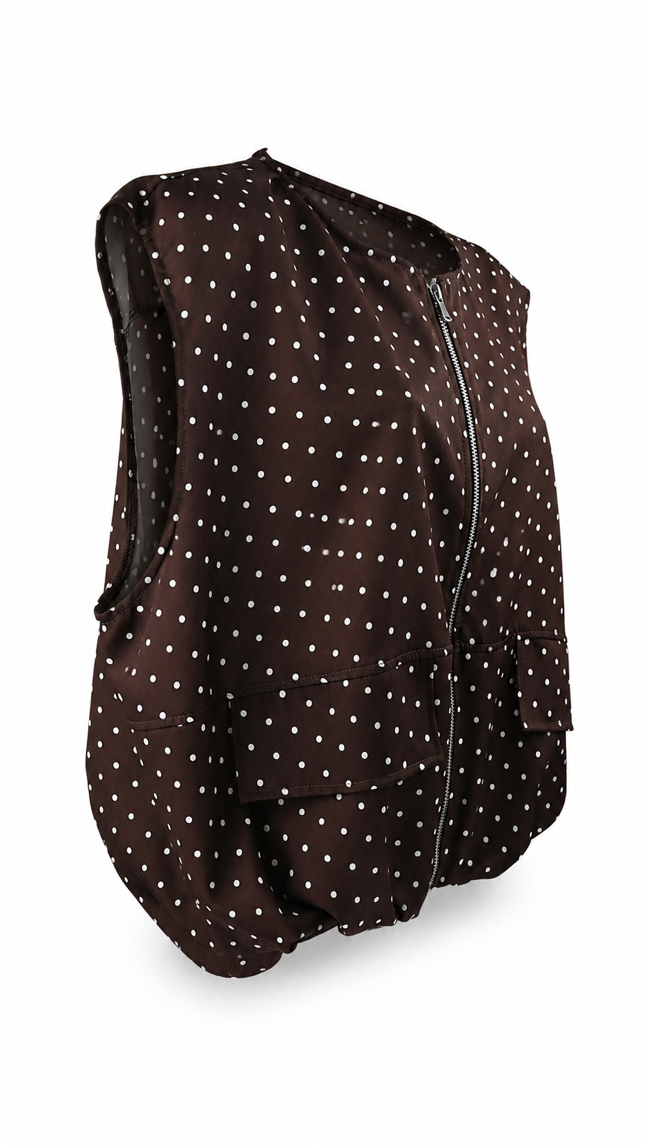Gilet smanicato a pois