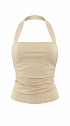 Crop top con retro collo