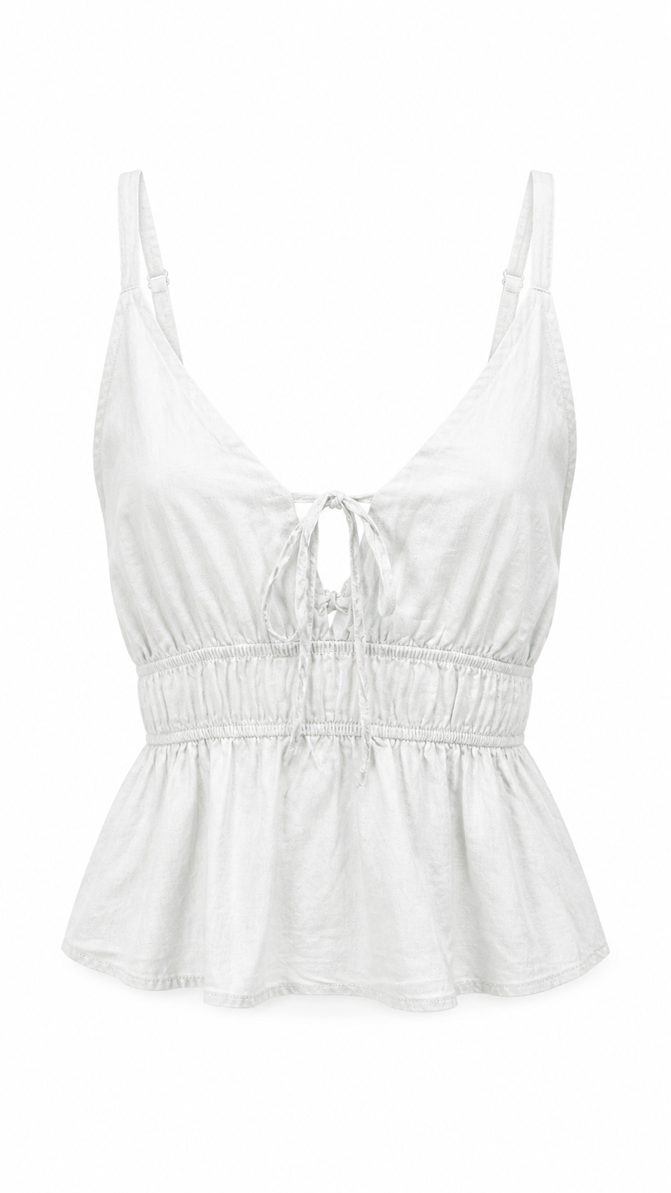 Top con scollo a V e fiocchi frontali