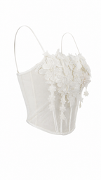 Top a corsetto con fiori