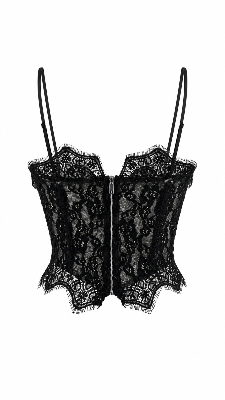 Top a corsetto con pizzo floreale