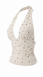 Top halter con borchie