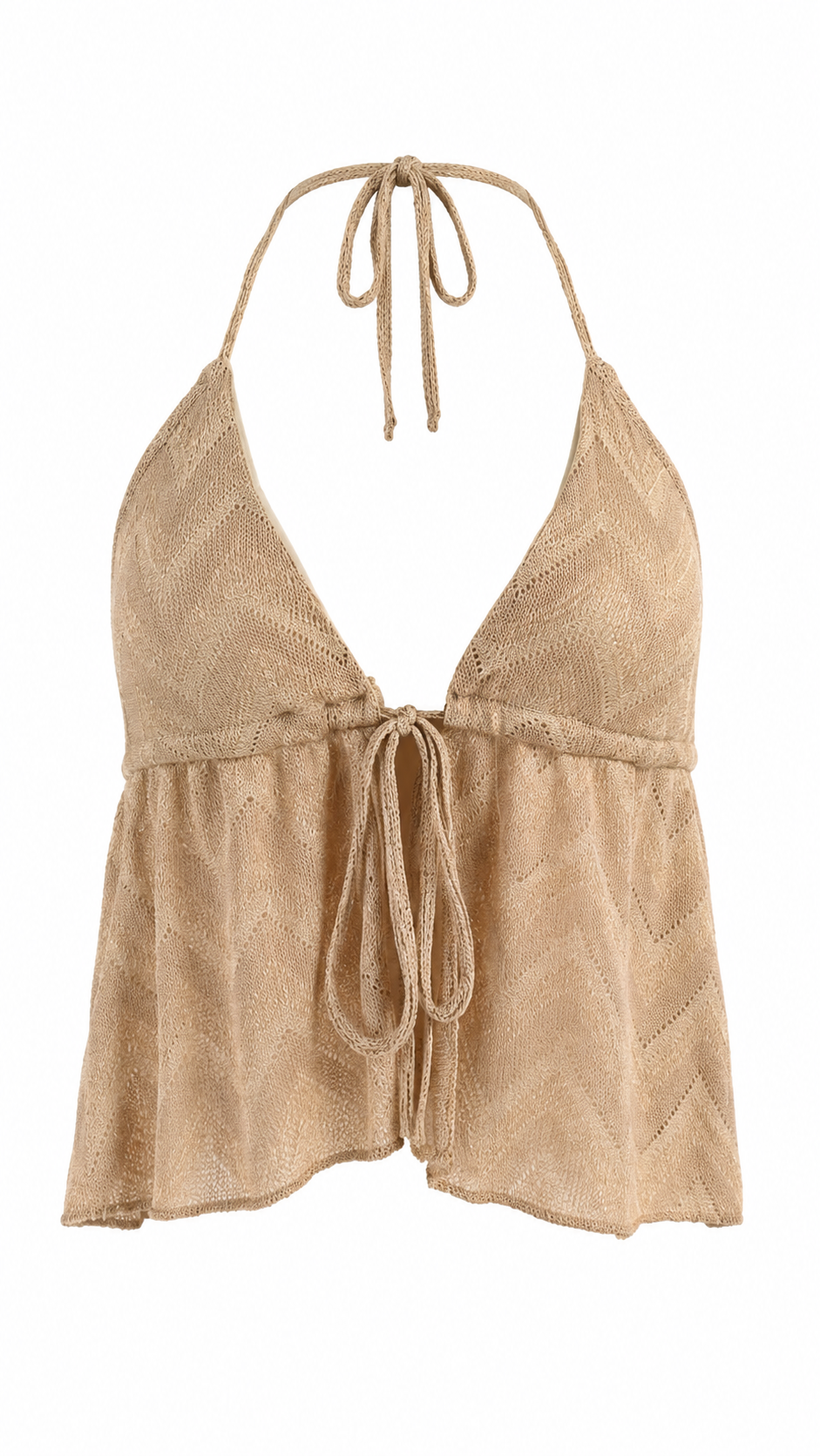Top halter semitrasparente