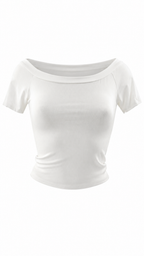 T-shirt con scollo a barca