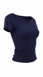 T-shirt con scollo a barca