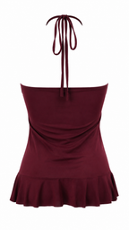 Strapless short dress with tiered skirt