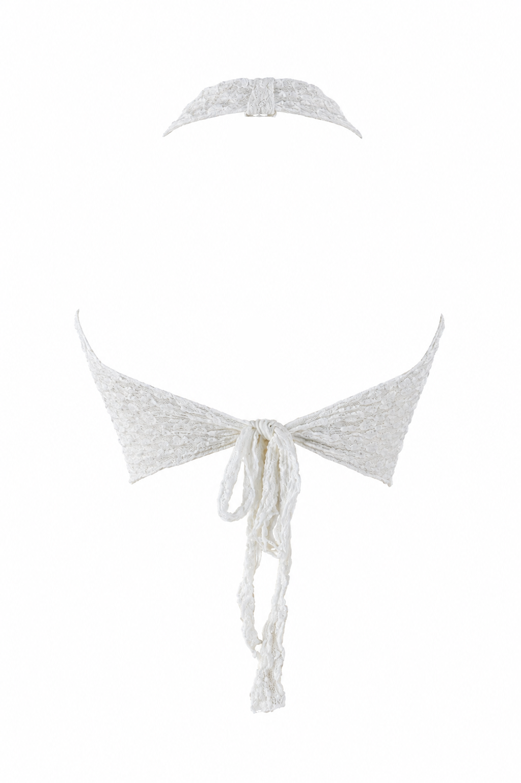 Top corto in pizzo con scollo profondo