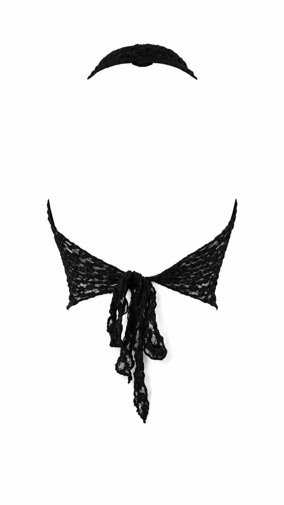 Top corto in pizzo con scollo profondo