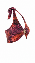 Top halter animalier con stella marina dorata
