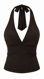 Top halter con scollo V profondo