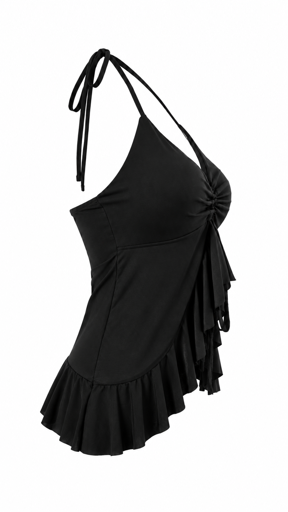 Strapless short dress with tiered skirt