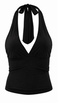Top halter con scollo V profondo