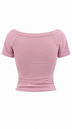 T-shirt con scollo a barca
