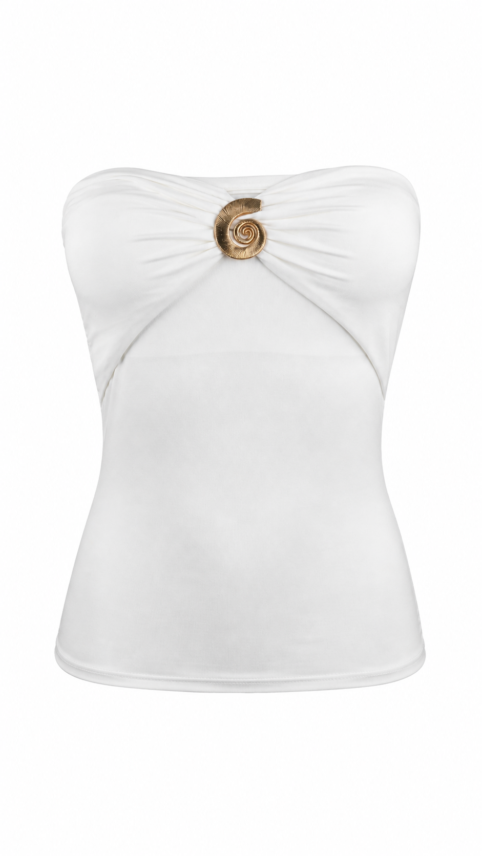 Strapless short dress with tiered skirt