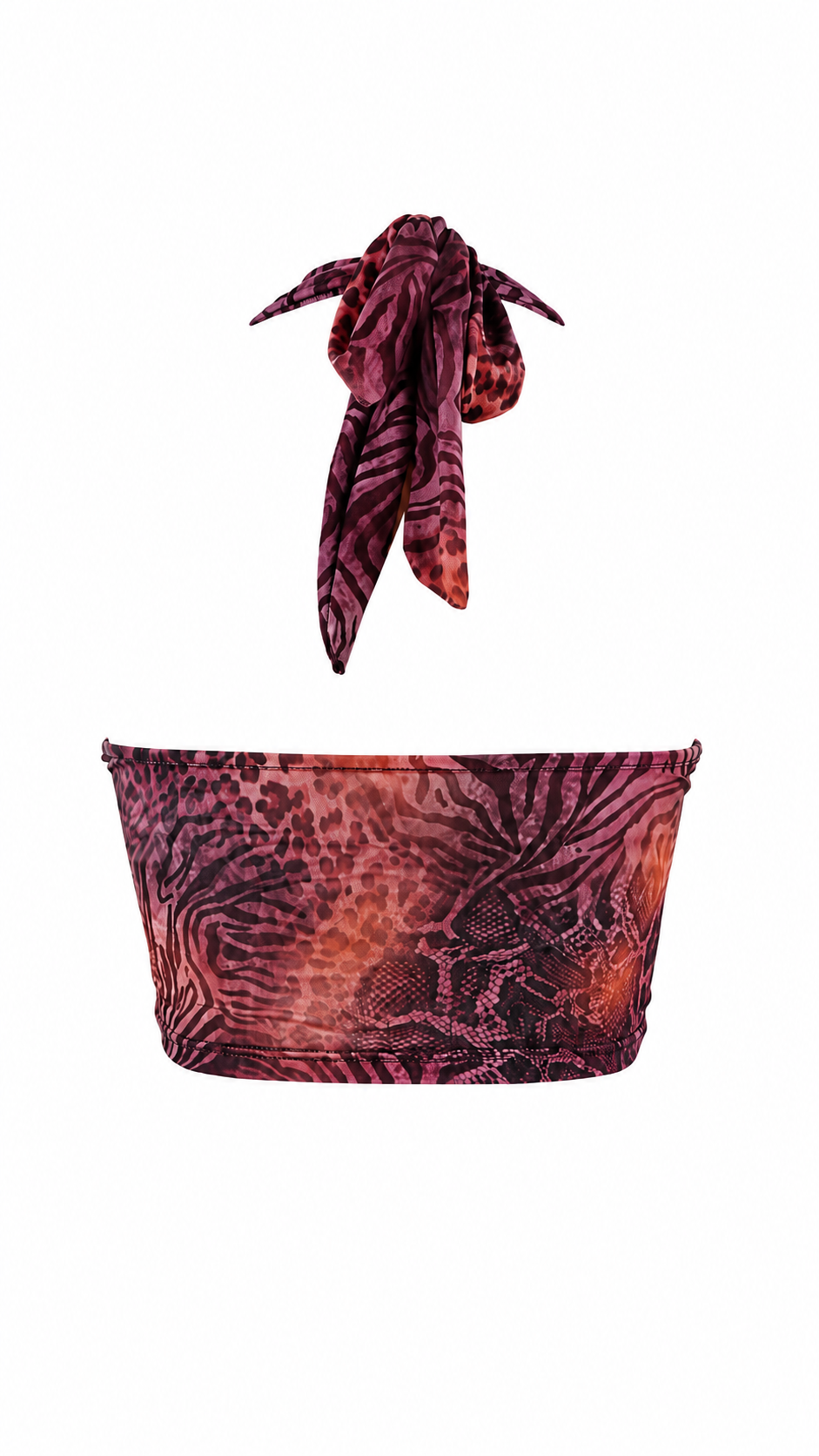 Top halter animalier con stella marina dorata
