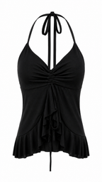 Strapless short dress with tiered skirt