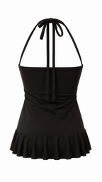 Strapless short dress with tiered skirt