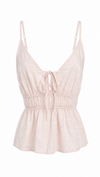 Top con scollo a V e fiocchi frontali