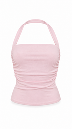 Crop top con retro collo