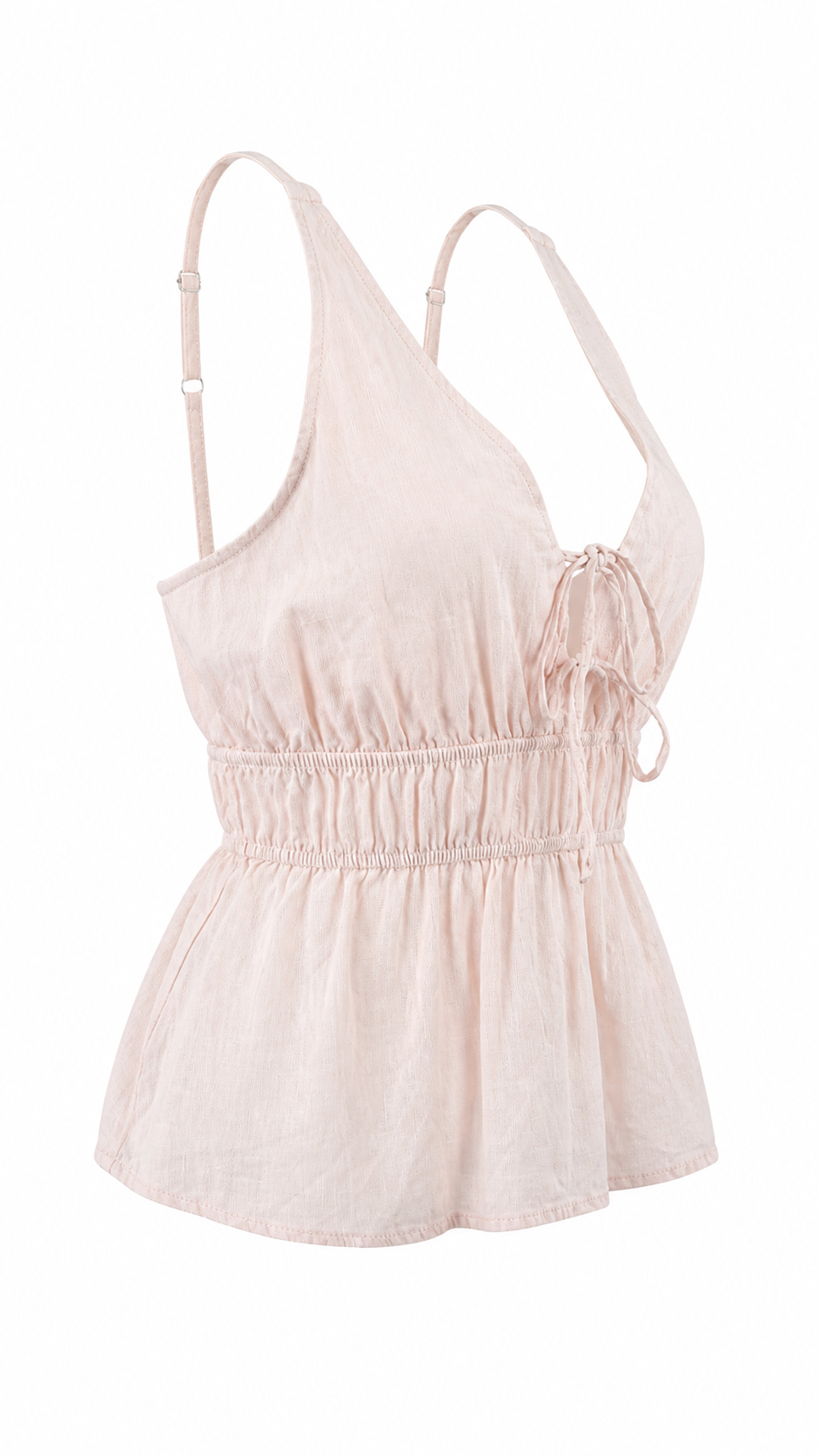 Top con scollo a V e fiocchi frontali