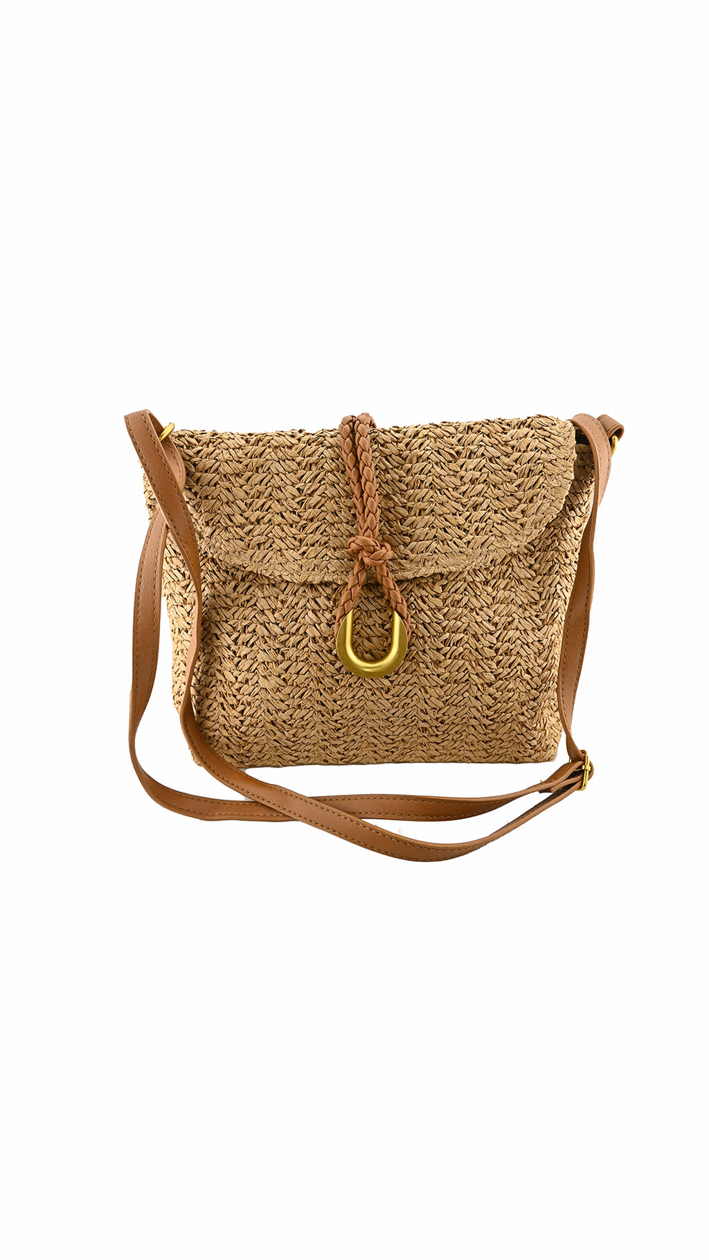 Borsa ricamata con patta e tracolla