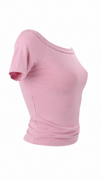 T-shirt con scollo a barca