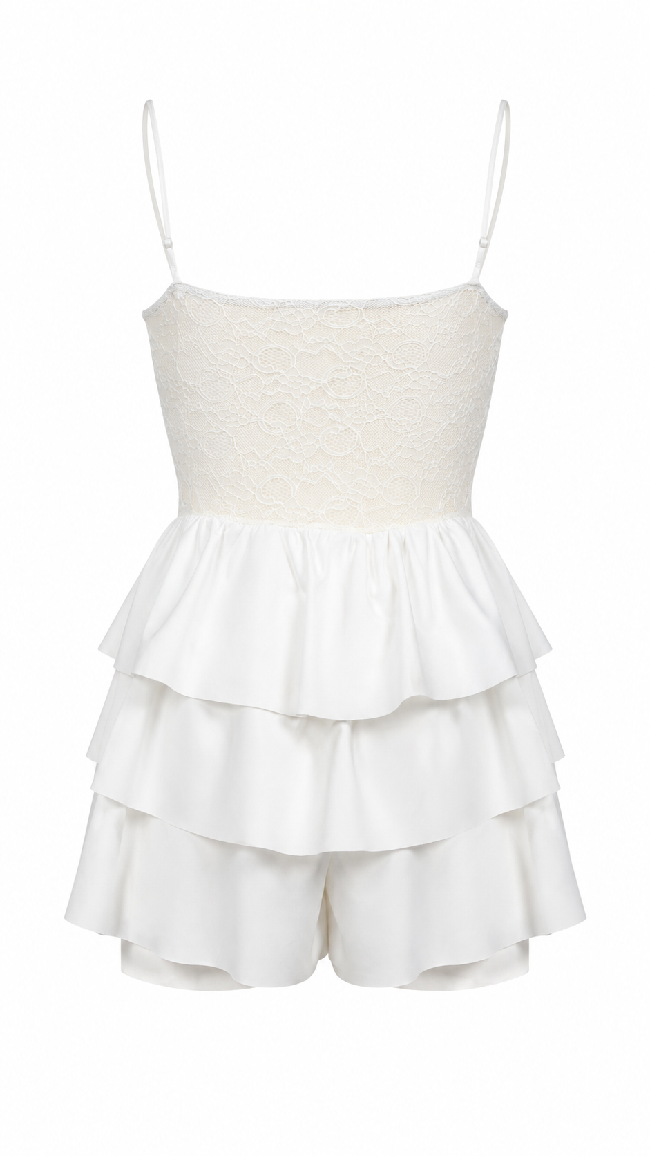 Strapless short dress with tiered skirt