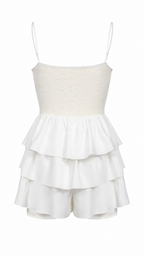 Strapless short dress with tiered skirt