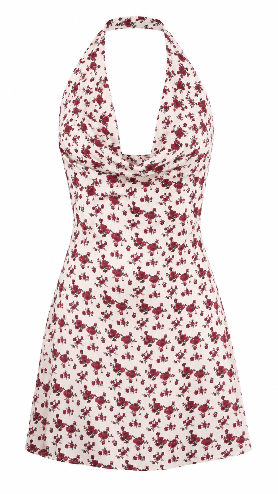 Vestido corto halter con estampado floral