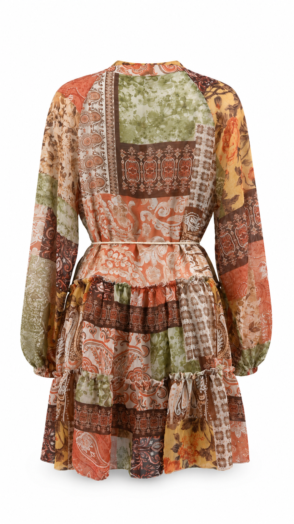 Abito corto a maniche lunghe stile boho