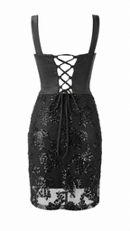 Abito mini effetto corpetto con gonna in tulle