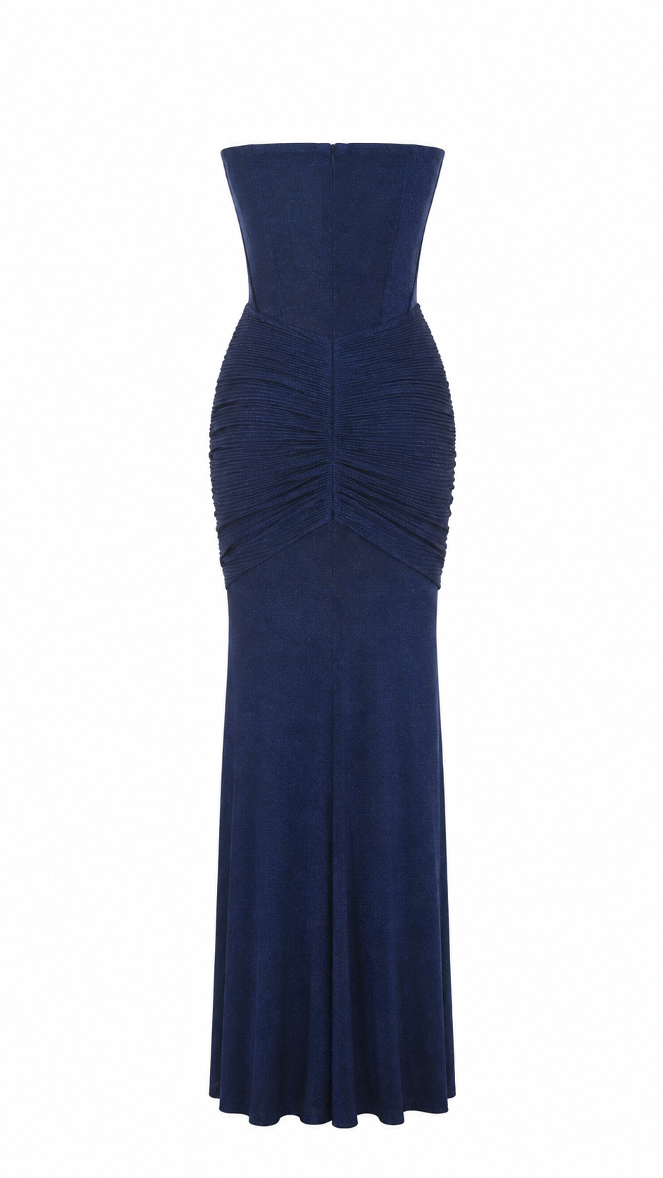 Abito lungo effetto lurex con bustier corsetto